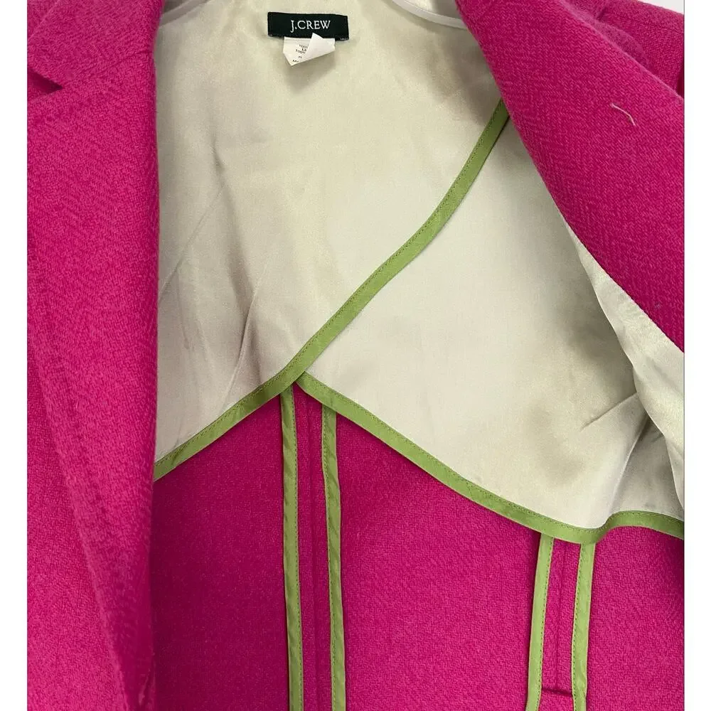 J. Crew Vintage Robert Noble Scottish Wool Herringbone Blazer Pink 70309 Size 2